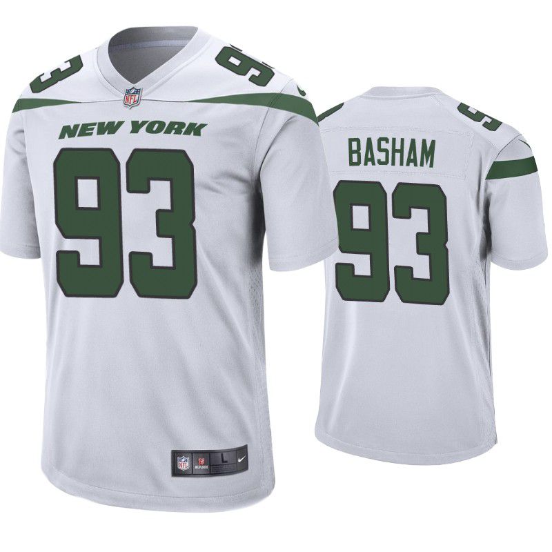 Men New York Jets #93 Tarell Basham Nike White Game NFL Jersey